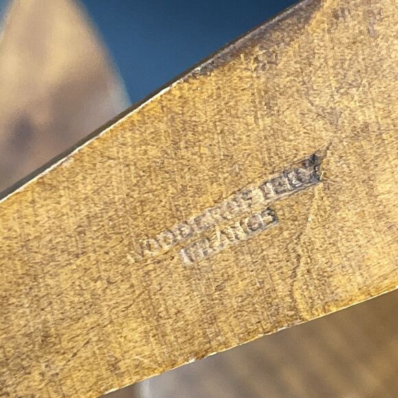 Vintage Footed Wood Salad Bowl Fork Spoon Set By Woodcraftery Made In USA - Picture 5 of 16